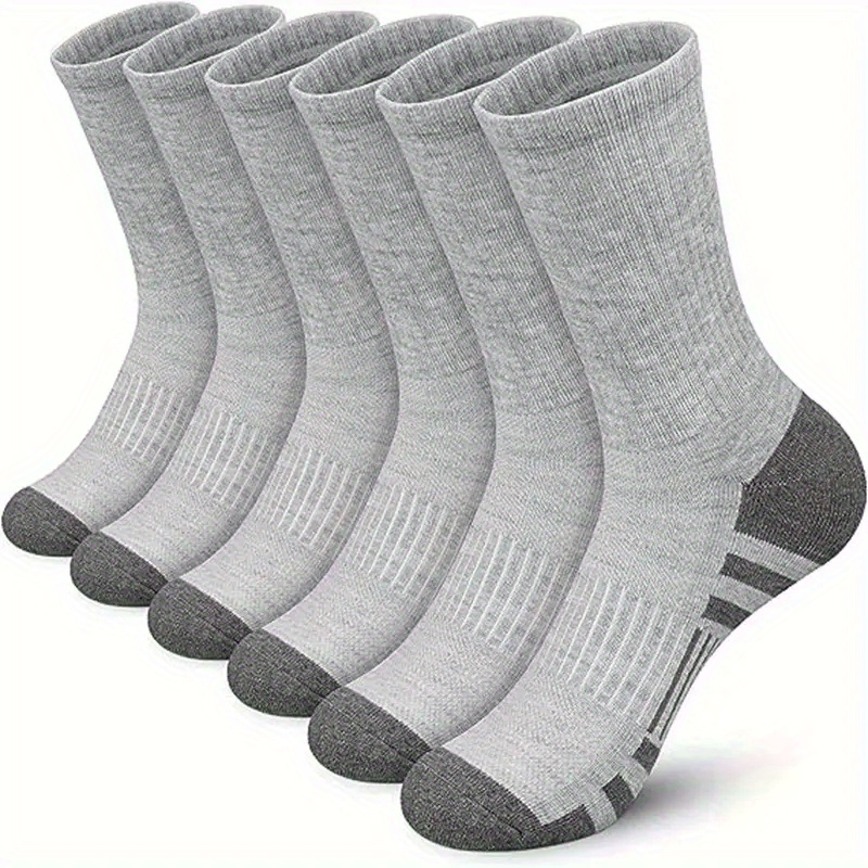 TEMU 3-pair Set In Black/gray/white, Men's Long Socks, Breathable And Soft, Thickened For In Autumn/winter, Sports Socks Suitable For Sports, Casual,