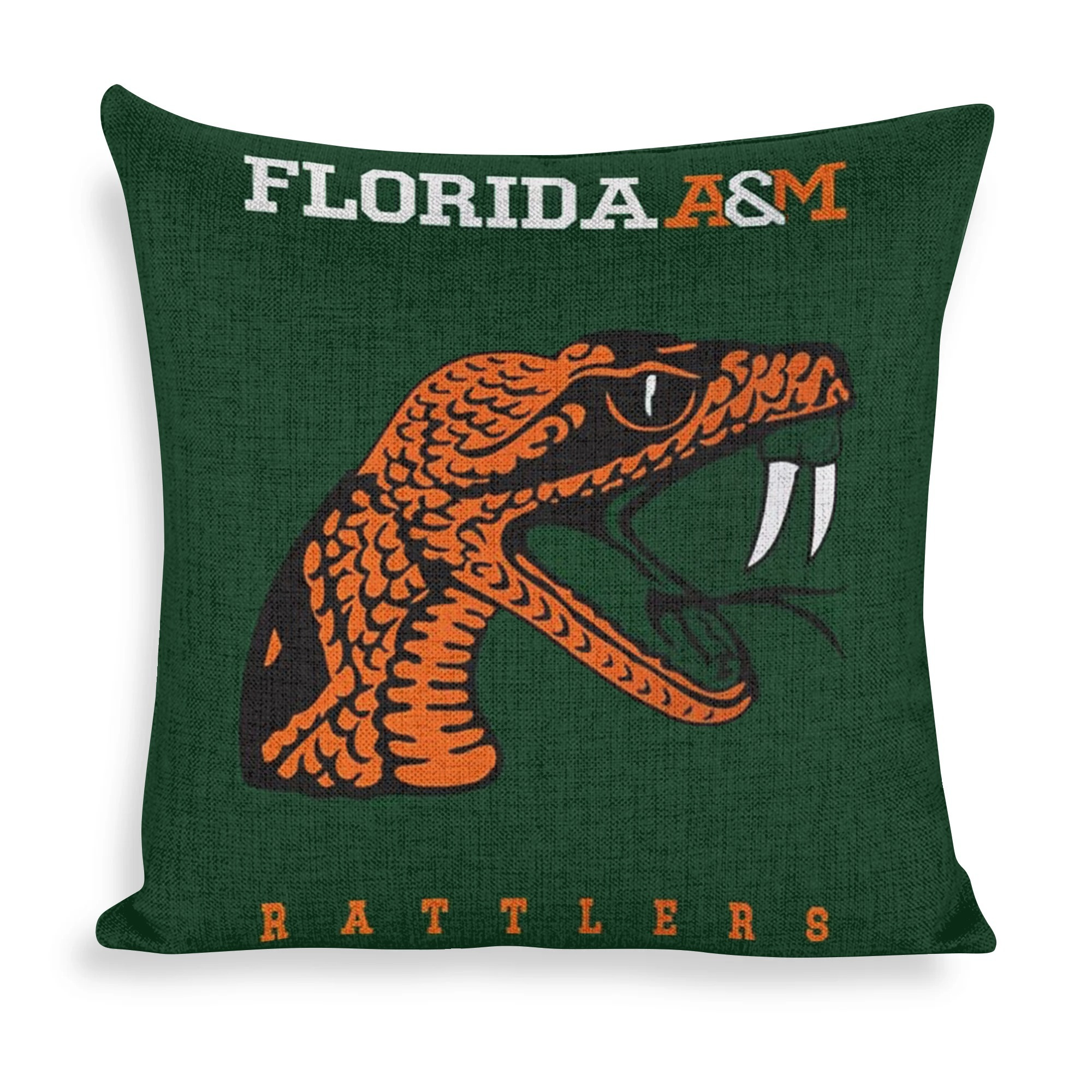 

1pc 18x18in Contemporary Style Florida A&m Pillow Cover, 100% Polyester, Hand Wash, Zipper Closure, Woven Decorative For Sofa, Living Room, Bedroom, Office, Car, Farmhouse Decor