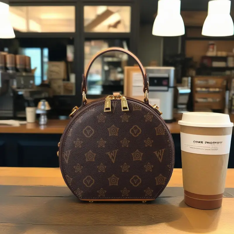 vintage floral print round handbag for women elegant detachable strap zipper closure polyester lined white leather like material with hardware and decorative tag Product details 3