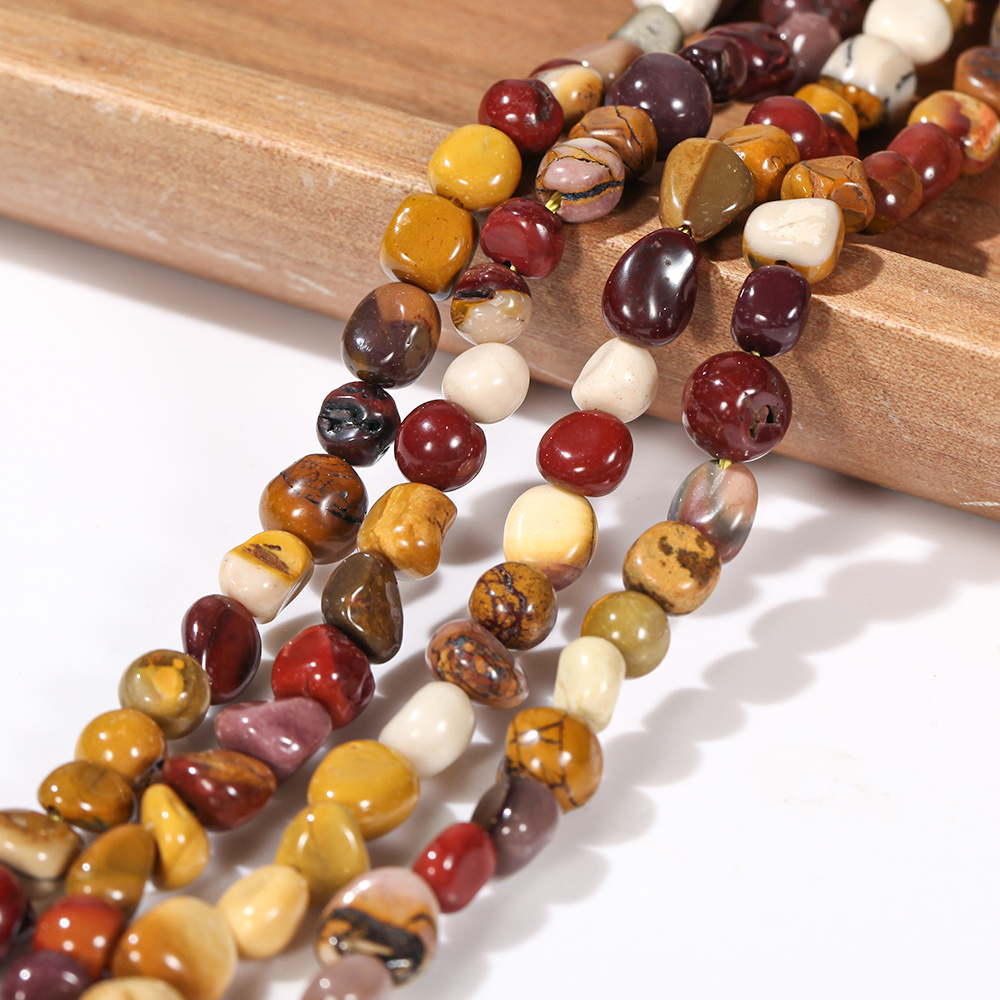 Natural Earthy Tones Mookaite Jasper Tumbled Beads, 5-8mm