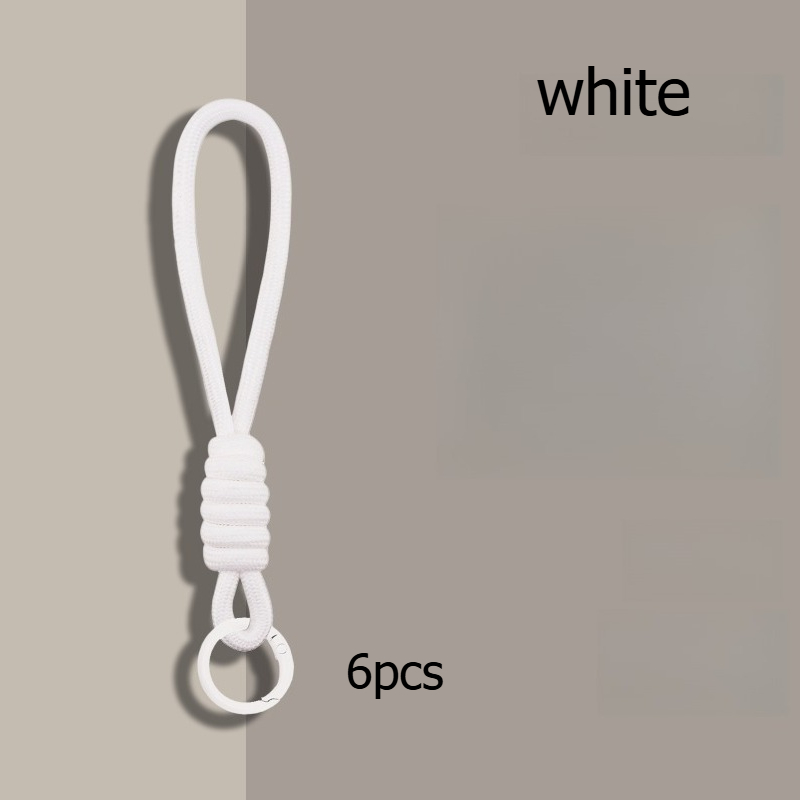 TEMU 6 High-quality, Wear-resistant, And Durable Monochrome Woven Rope Keychains With -bearing Capacity, Suitable For Men And Women, Couple Hand