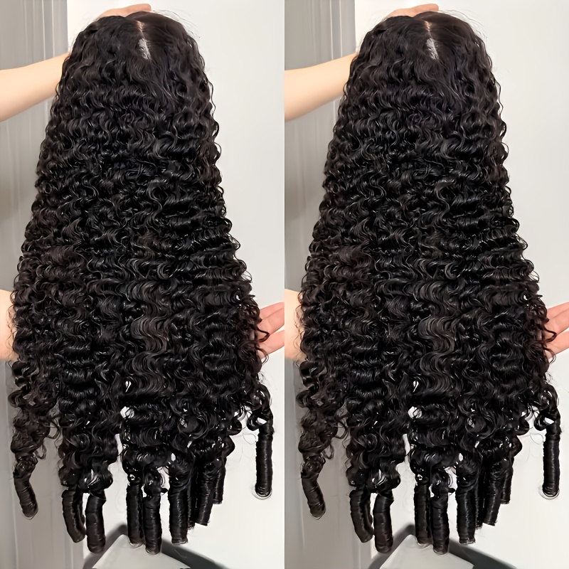 Image of Curly 13x6 Full Lace Frontal Wigs | Made From Human Hair, 250% Density, Curly Waves, Pre-plucked, Hd Transparent Lace, Spiral Ends For Women
