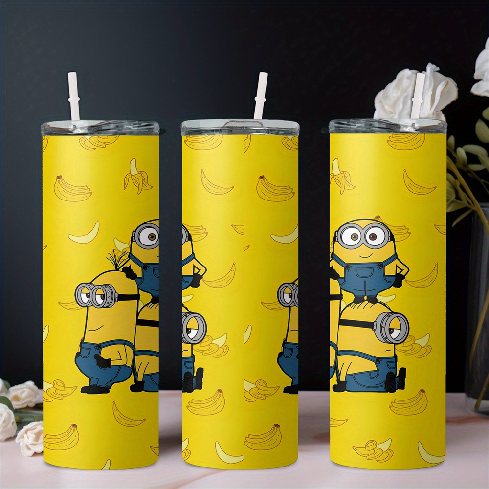 

20oz Minions-themed Stainless Steel With Straw - Insulated For Hot And Cold Drinks, Car & Home Use, Rust-proof, Christmas Gift Idea