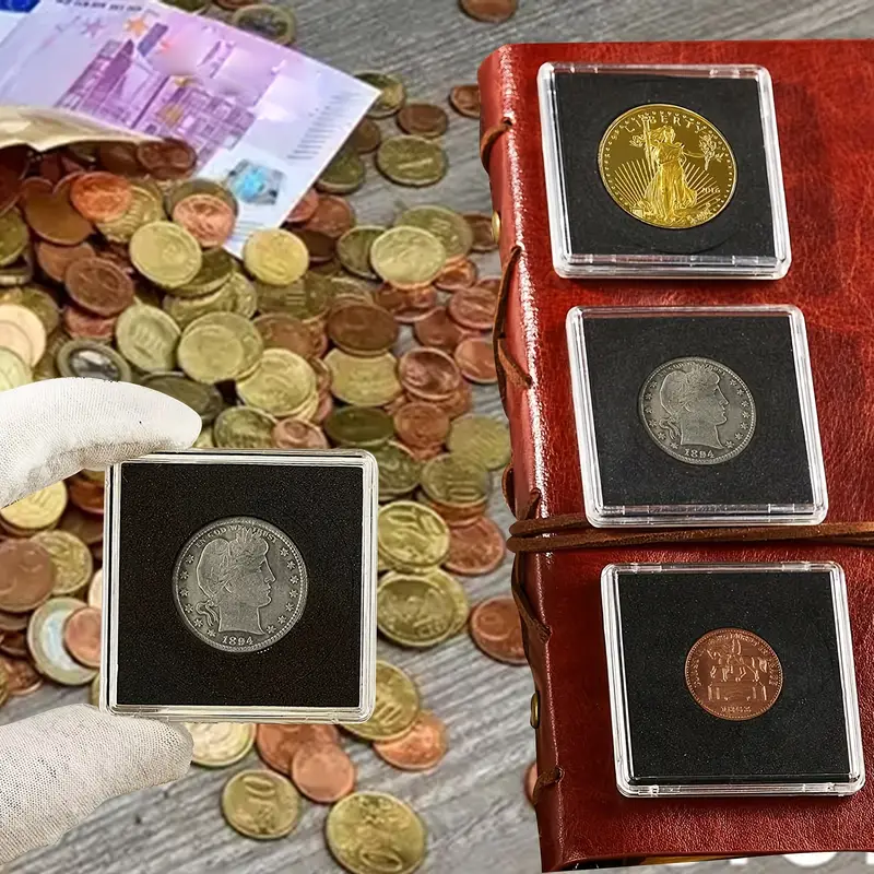 комплект из 20 защитных колпачков для для хранения в коробках с регулируемыми подставками в 5 размерах (20/25/30/35/40 мм), подходящий для различных памятных , , пенни, значков и карточек для хранения марок. надежное отображение - подарок для коллекционеров ! подробные сведения 2