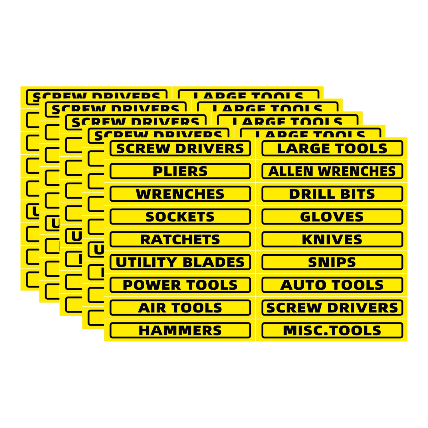 TEMU 110pcs Toolbox Organization Label Stickers, 5 Sheets Of Quick-identification Toolbox Labels Waterproof, Oil-resistant, Durable Workshop