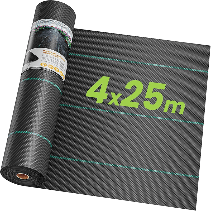 TEMU Weed Barrier Landscape Fabric 4x25m, Heavy Duty Ground Cover For Garden Weed Control, Pp Woven Geotextile Fabric For Flower Beds Landscaping And