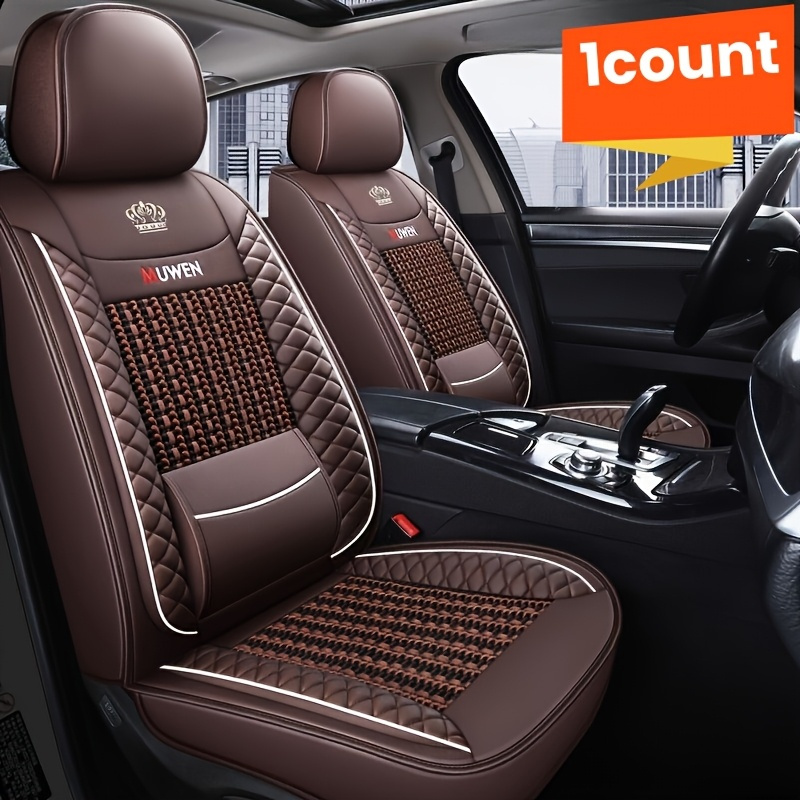 1pc Fashionable 4-Color Synthetic Leather Car Seat Cover – Durable and Breathable, All-Season Fit for Sedans and SUVs, Full Front and Rear Seat Protection with Easy Installation – Perfect Interior Upgrade Accessory