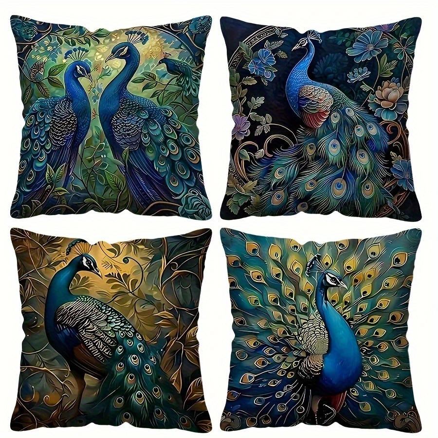4pcs vibrant   plush pillow covers double sided   zipper closure machine washable polyester ideal for daily use special occasions like valentines mothers day   halloween thanksgiving christmas decorative pillows Product details 0
