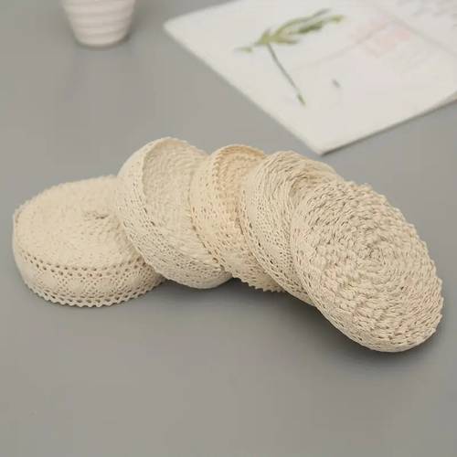 1 yard 5pcs cotton lace trim ribbon beige 5 different patterns 100 cotton crochet lace suitable for diy sewing and crafts only solid color pattern fabric sold by the yard