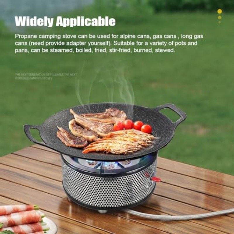 portable 6 propane camping stove heavy duty outdoor gas with windproof carry bag wind resistant operation no spirit required for cookouts boiling frying Product details 2