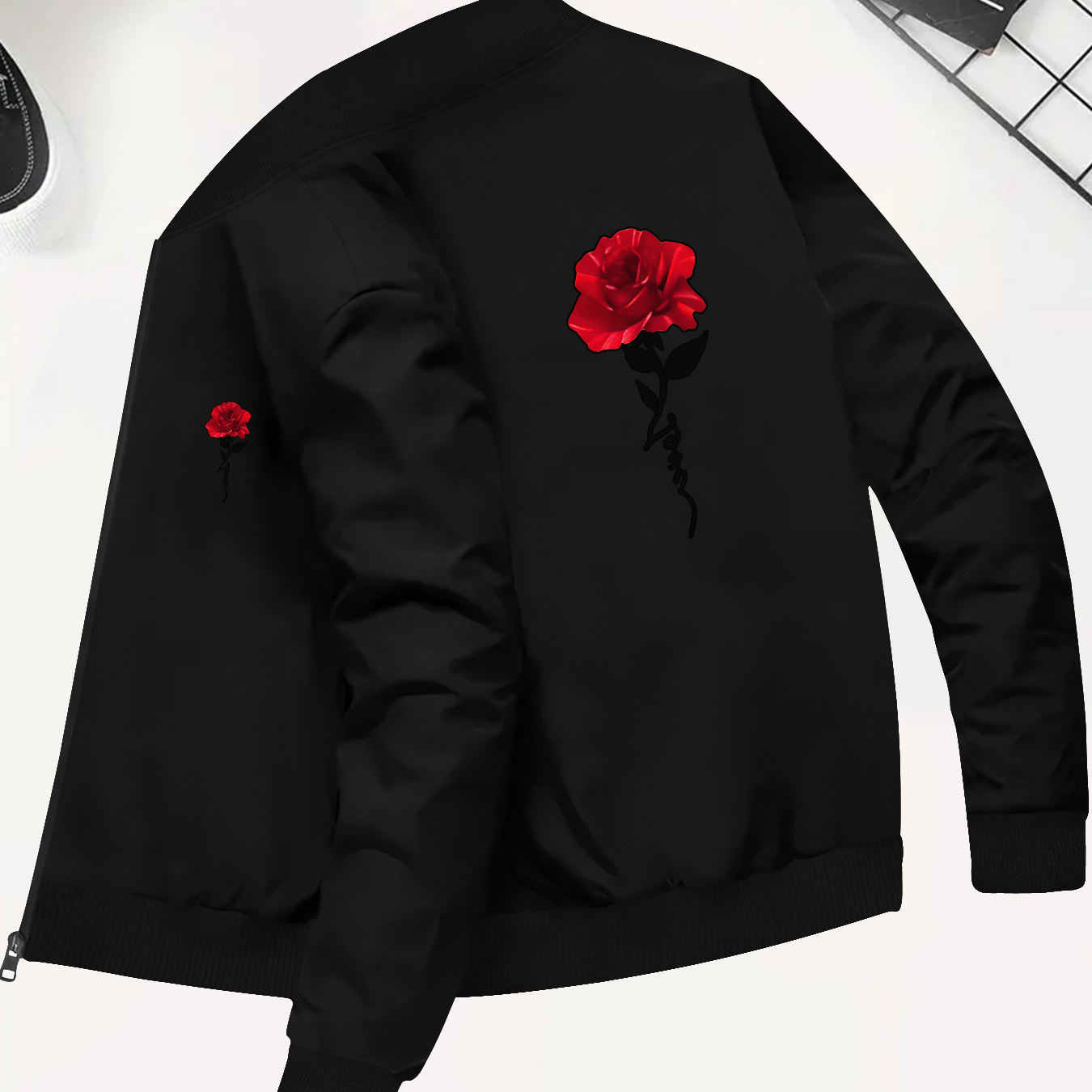 

Men' Printed , Fit, Knitted Polyester, Small Stand , Outerwear, , / Sportswear