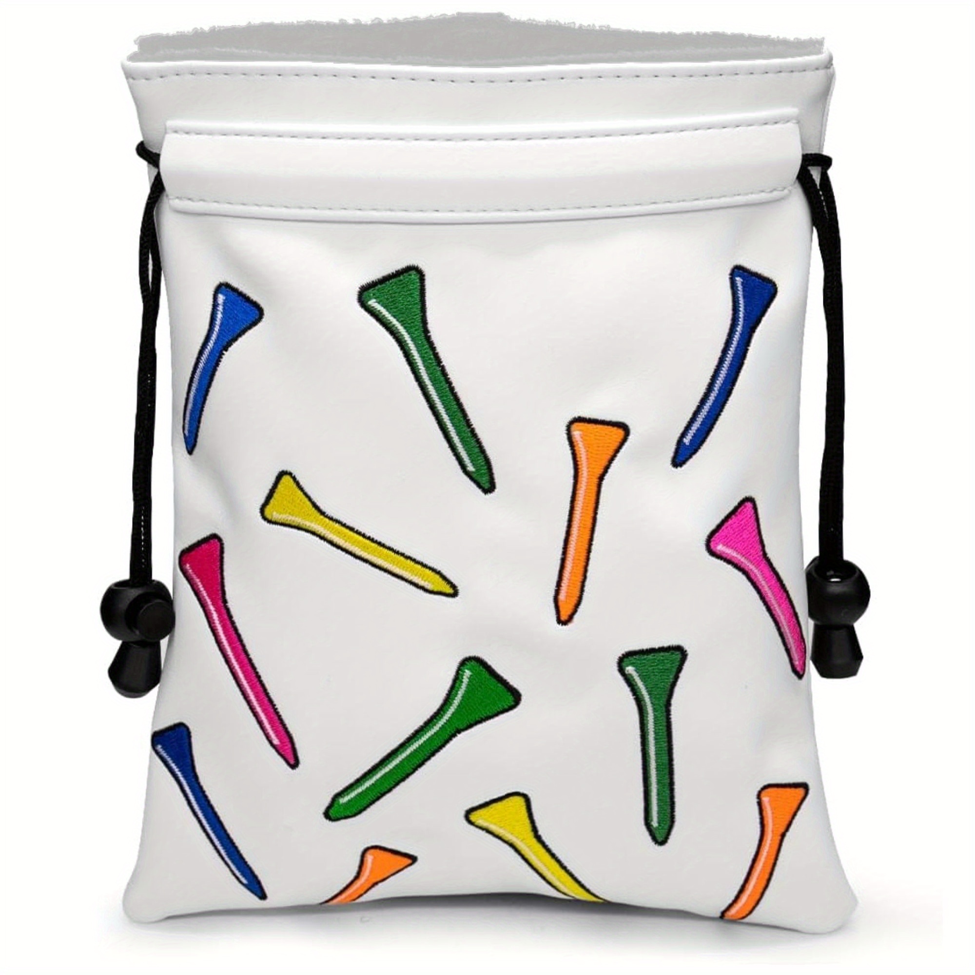 Image of Artpreti Golf Ball Pouch With Drawstring Closure - Portable Tee Holder, Multi-golf Ball Capacity Handbag, Closure For Course , Compatible With Golf Tees & Balls (unisex For &)