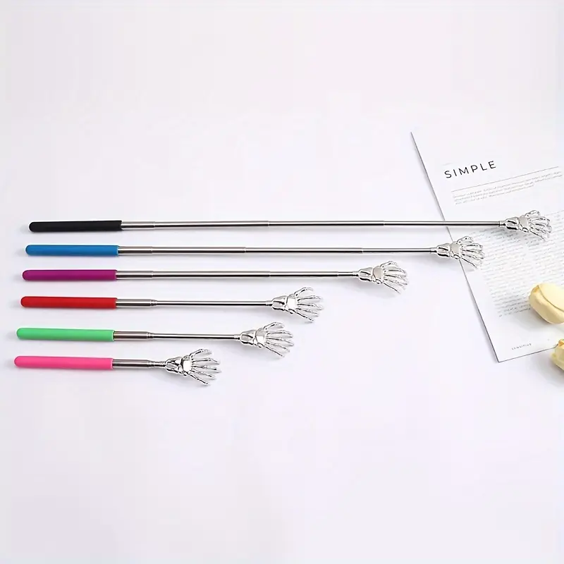 4pcs adjustable stainless steel telescopic ergonomically designed handle cool claw 6 colors portable rake Product details 2