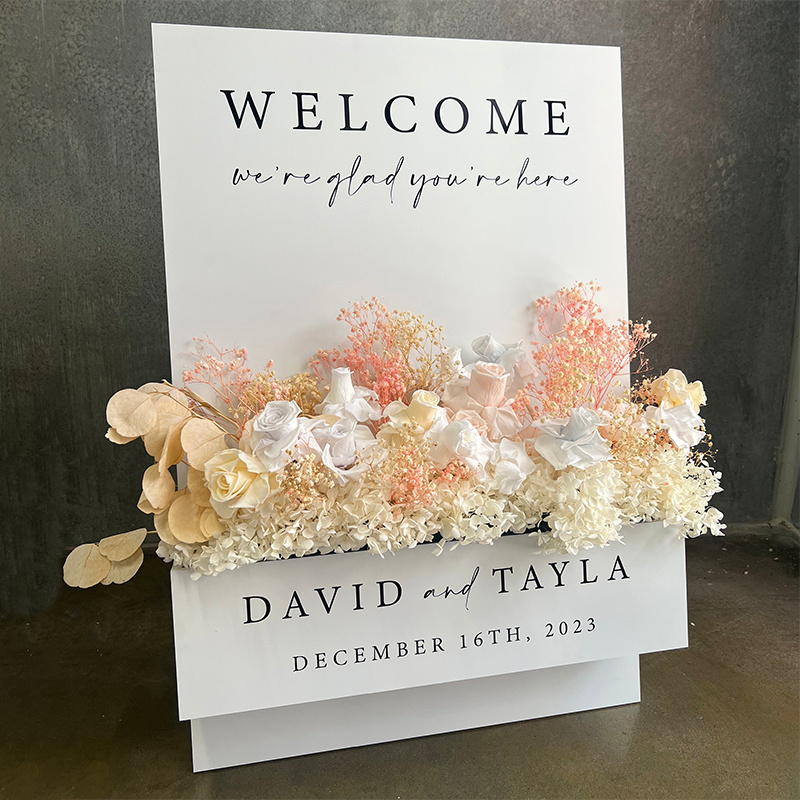 TEMU Customized Personalized Flower Box Welcome Sign Wedding Box Welcome Sign Entrance Wedding Decoration, Birthday, Party, Wedding Decoration Pretty