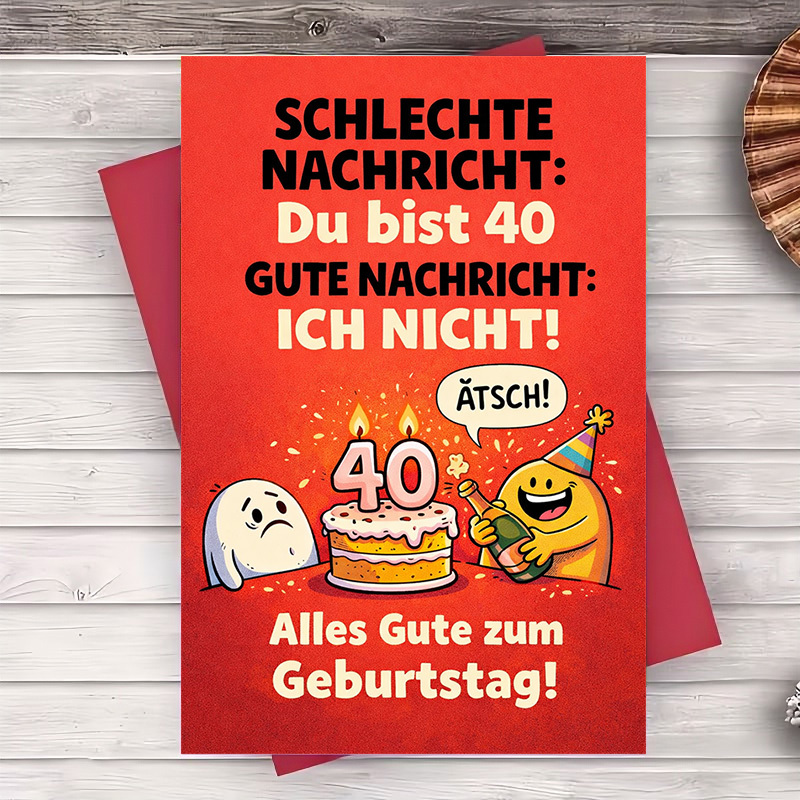 TEMU Set Of 2 (includes An Envelope And A Humorous Greeting Card) 40th Birthday Card For To Birthdays With Ideal For And Birthday Occasions (envelope