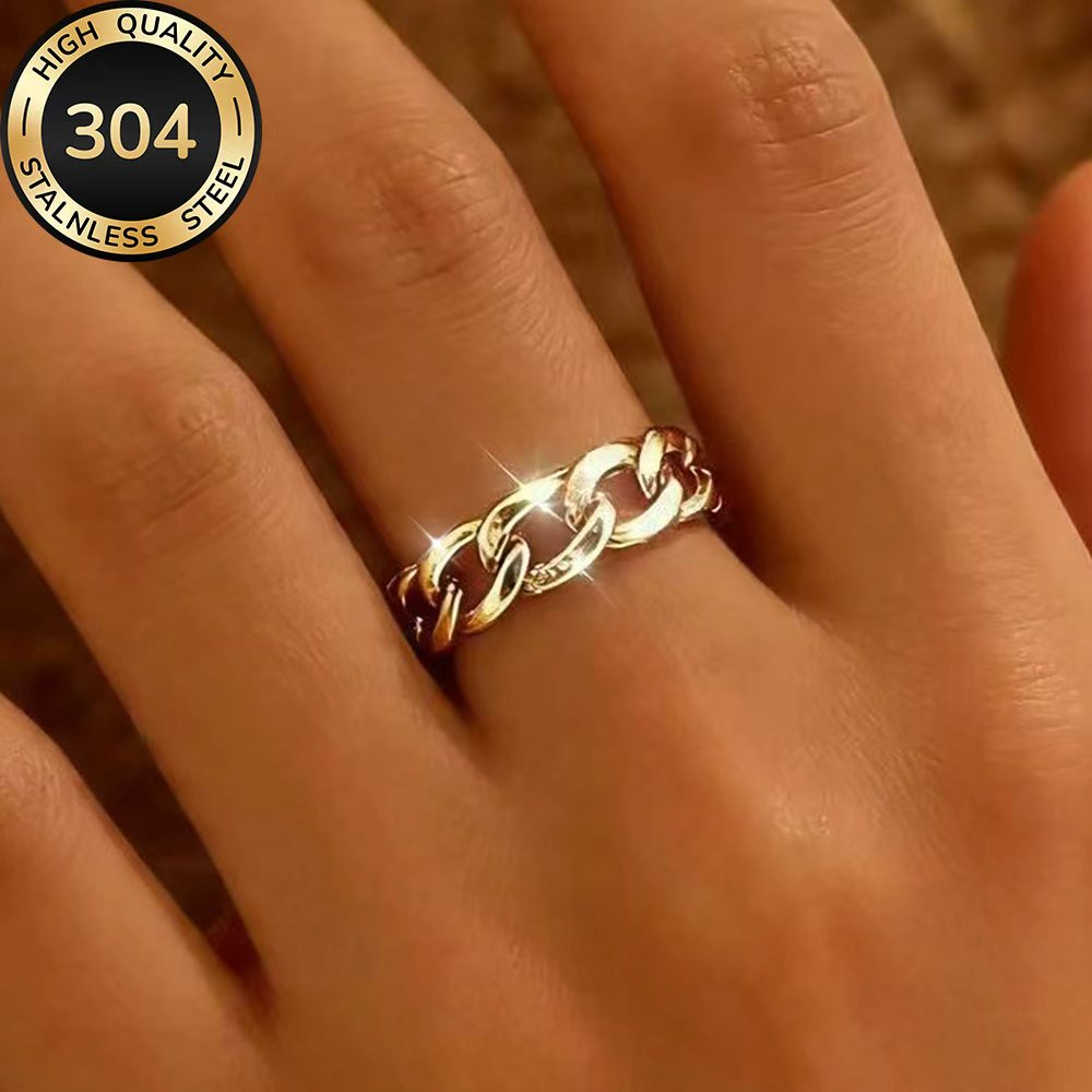 Women's Hypoallergenic Stainless Steel Adjustable Open Ring, Simple Elegance