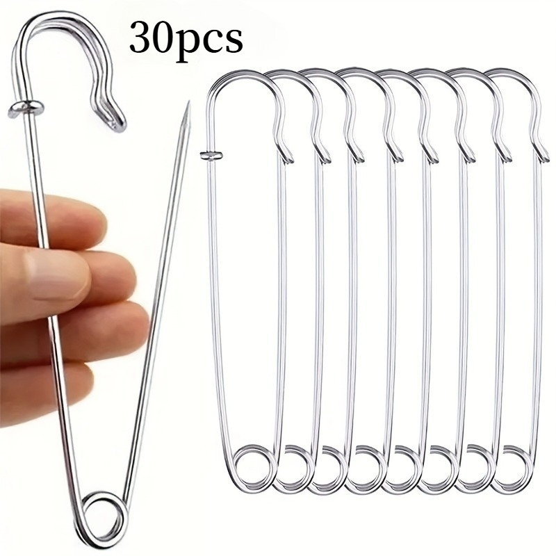 TEMU 30 Heavy-duty Safety Pins With Spring Lock For Fashion Diy Sewing, Quilting, Blankets, Home Decor, And Crafts - A Sturdy, Durable, And Versatile