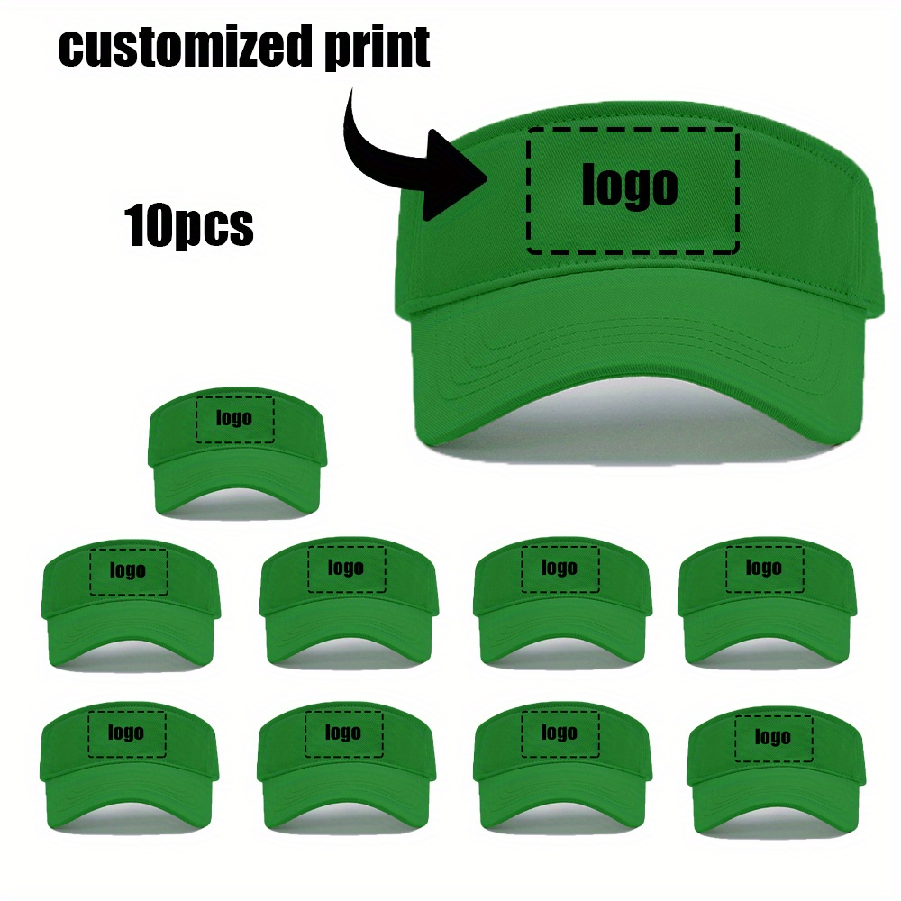 10pcs Custom Printed Unbrimmed Beach Hats