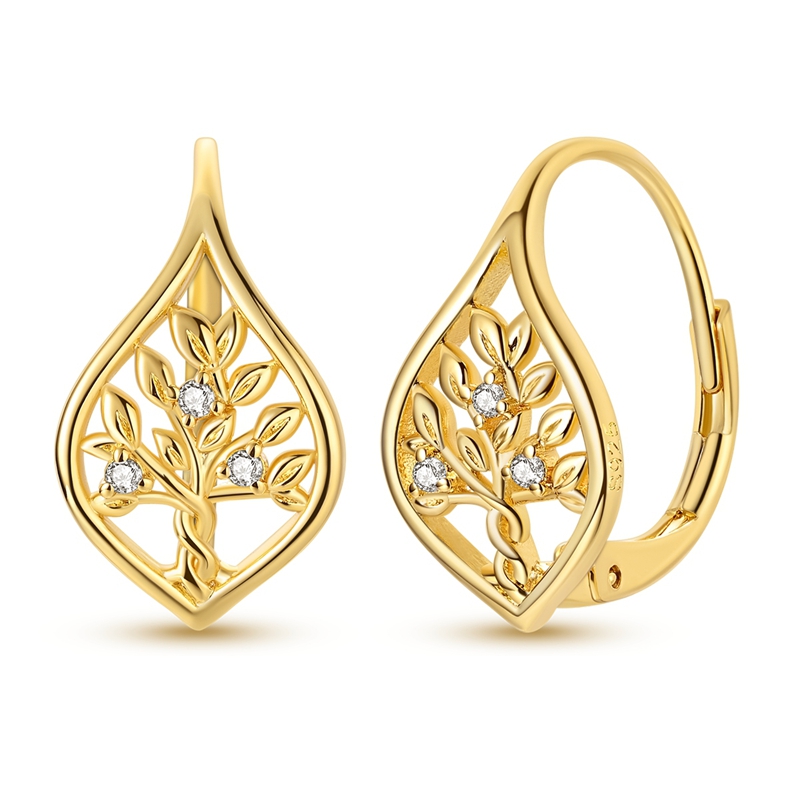 TEMU Of Life Hollow-out Earrings, S925 Sterling Silvery Hoop Earrings With Exquisite Close-set, Classic Jewelry Suitable For Women On Birthdays And