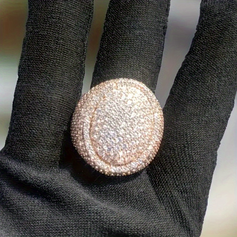 Luxury Blingbling Iced Out Micro Pave Zirconia Statement Ring