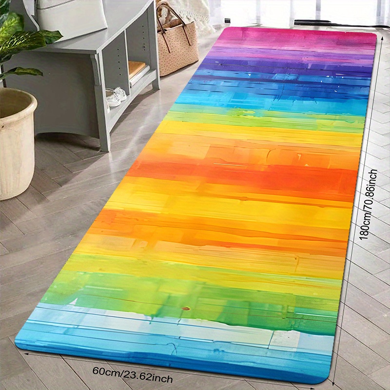 TEMU 1pc Kitchen Area Rugs, Elements Printed Rugs, Polyester Non-slip And Floor Mats, Doorway Mats, Laundry And Bathroom Rugs, Home Decor, Balcony