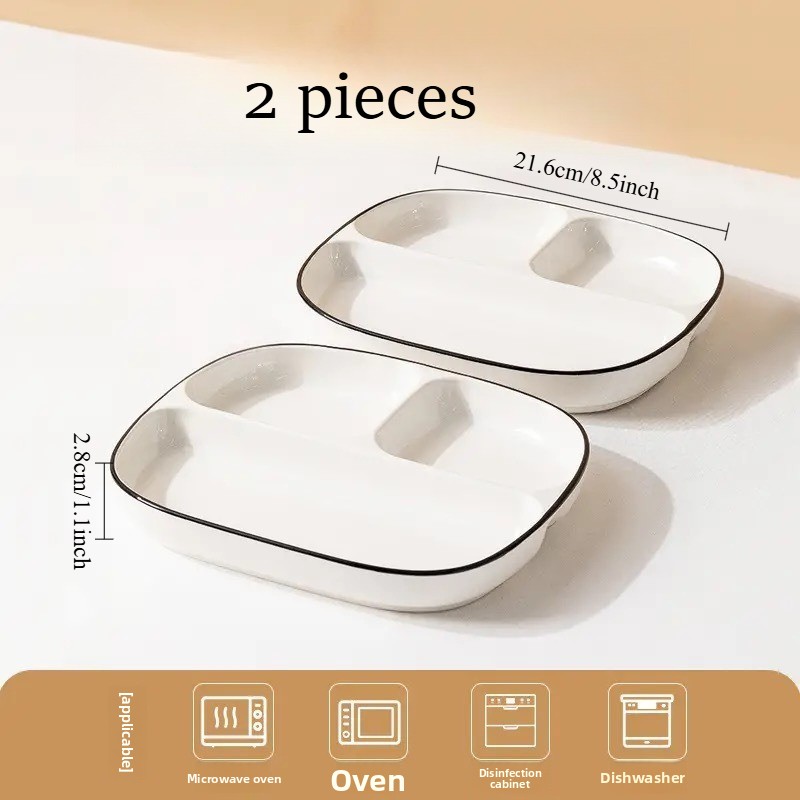 TEMU 【分量管理】2段式プレート（脂肪分削減に最適）。自宅での使用に適しており、朝食、昼食、夕食にデザインされています。セ製で、分量を分けて使用できます。