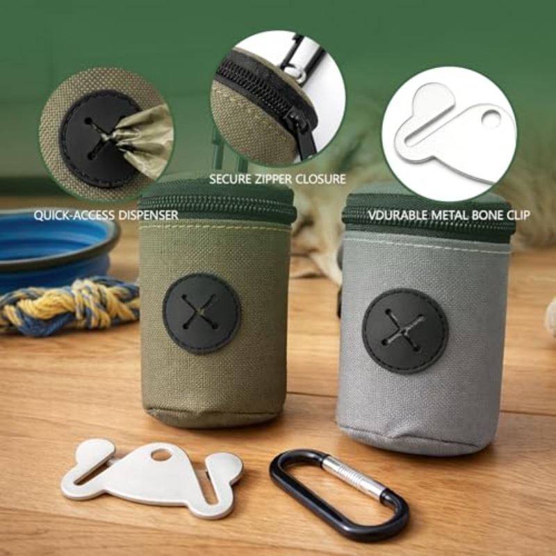 Dog Poop Bag Holder Steel Bone Clip Poop Bag Dispenser Durable Compact Dog Waste Bag Holder for Outdoor Walking Travel And Daily Pet Use