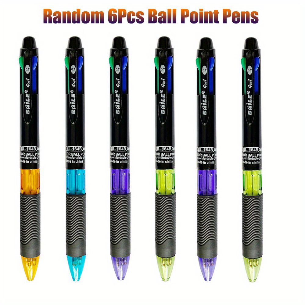 TEMU Stagione Scolastica 6 Pezzi/set Penne a Creative a Quattro Colori 0,7 Mm Penne a Multifunzionali a Colori /Blu//Verde, Penne a Retrattili