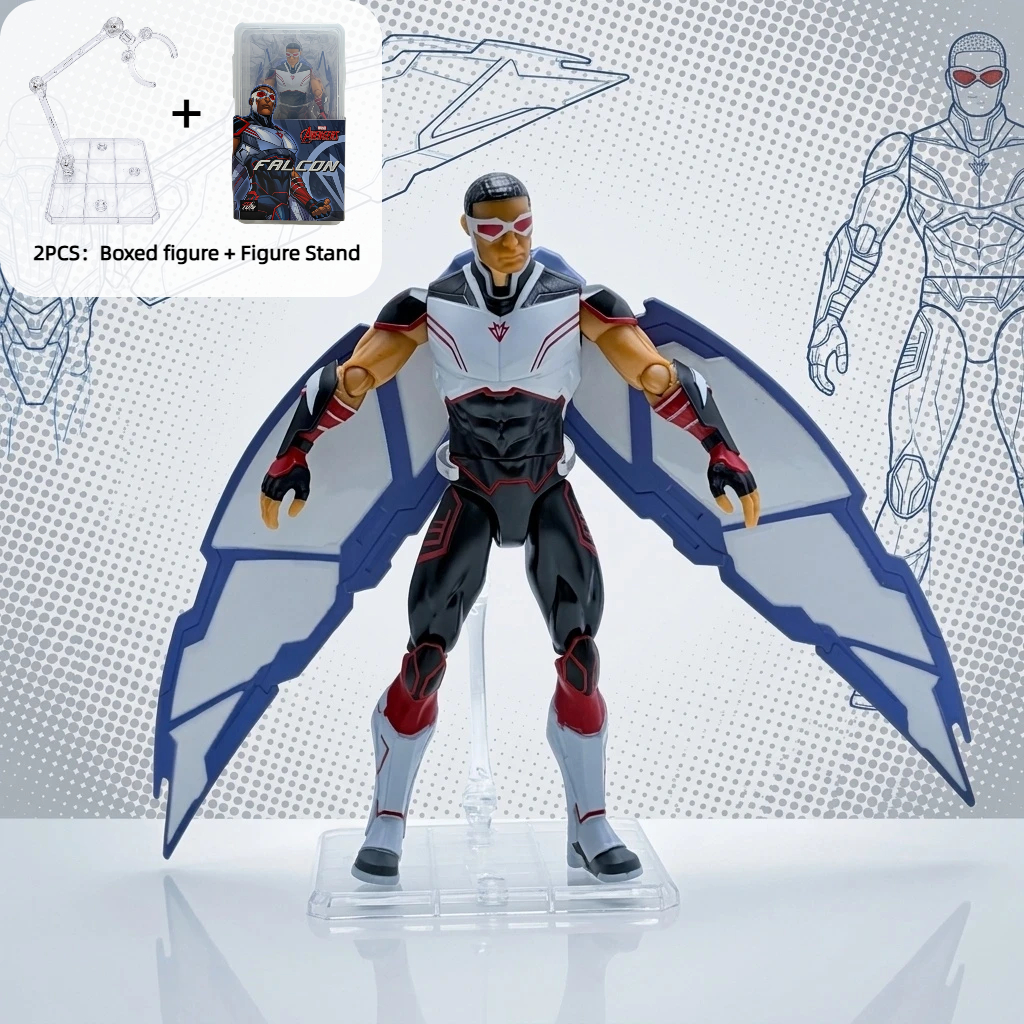 TEMU Collectible Model, 2pcs ( Figure And Figure Stand), Avengers Wings Armor Hero Figure Ornament, Desktop Display, Superhero Collection, Christmas