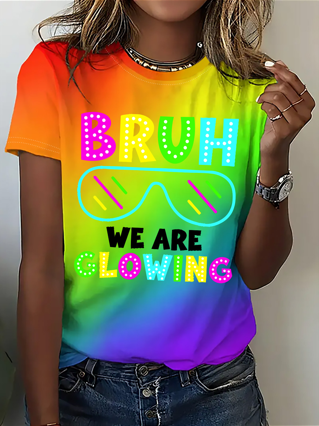 bunte regenbogen t shirt damen lässiges t shirt