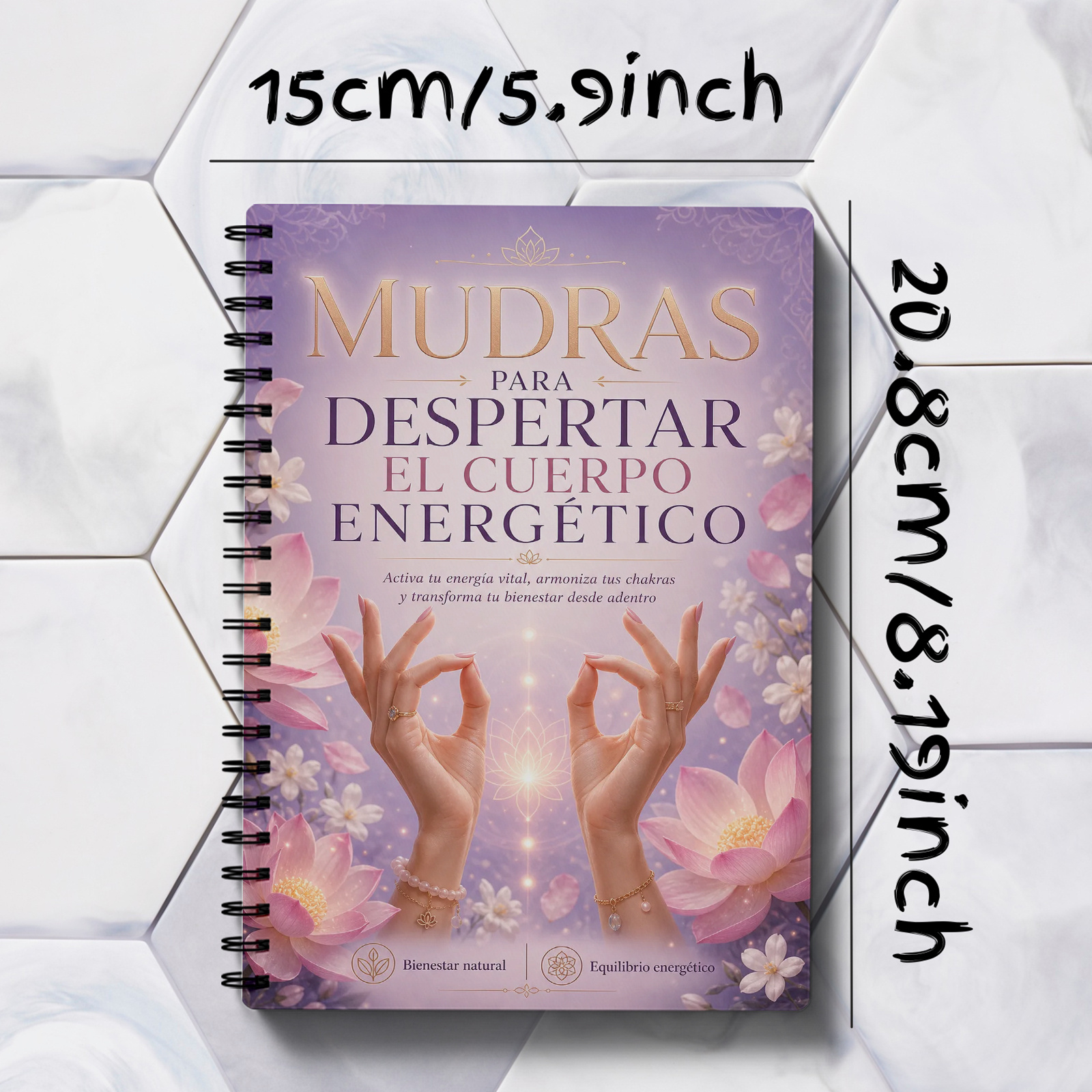 TEMU Cuaderno de de Yoga de Manos en Español | Ejercicios de Yoga de para la Alineación de Chakras y la Práctica de Reiki, Cuaderno Estético de