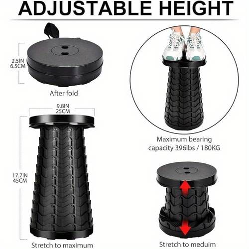 2 taburetes telescópicos portátiles para exteriores, adecuados para viajes, pesca, senderismo y , ajustable, diseño plegable y , muy s de usar