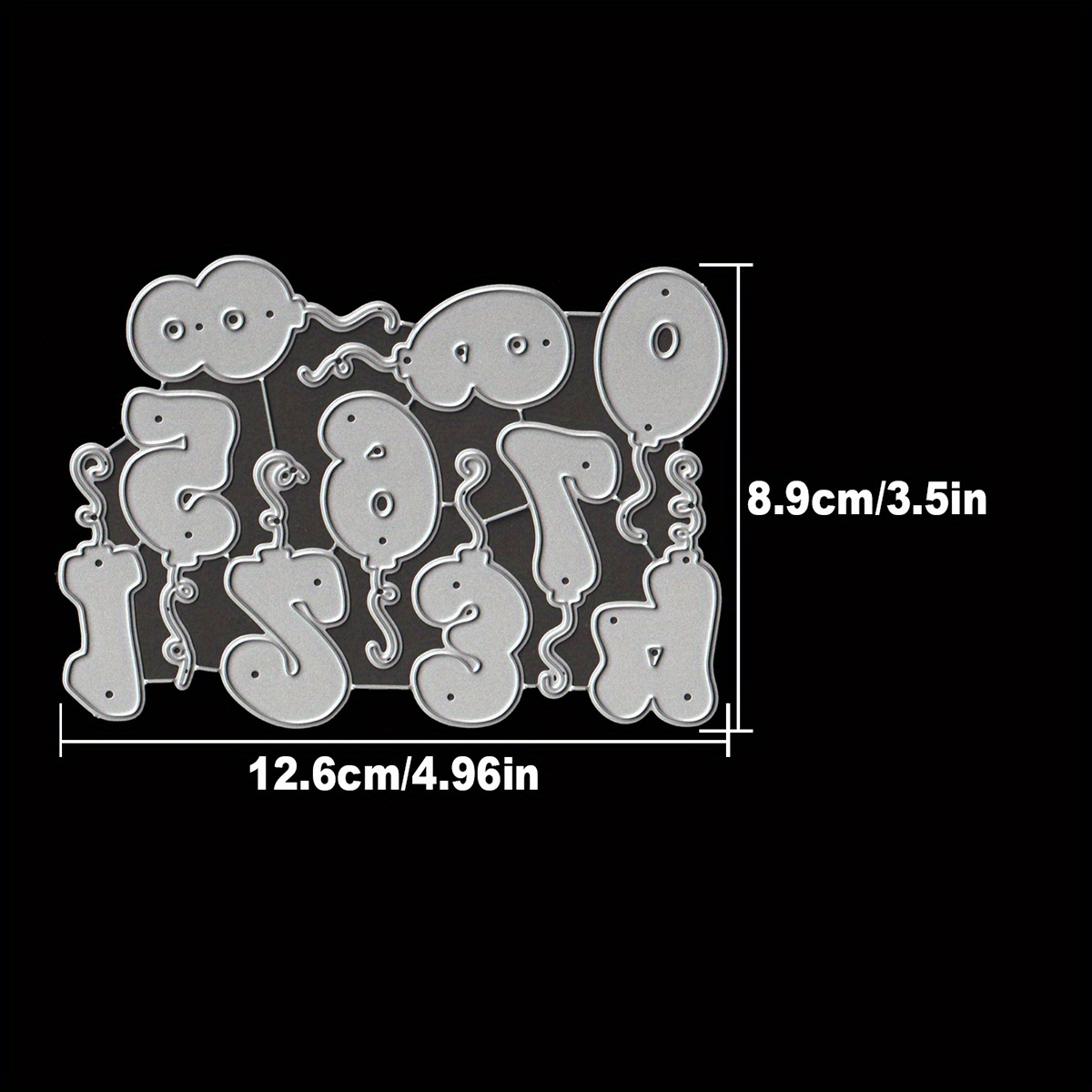 Image of Original Birthday Numbers Balloons Metal Cutting Dies Cut Die Birthday Wedding Decoration Paper Craft Mould Diy Scrapbooking & Stamping Stencils Supplies