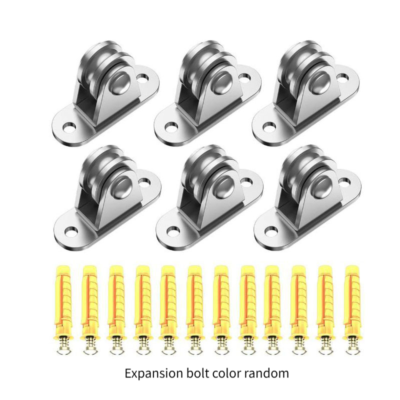 TEMU 6pcs Set: Fixed Pulley, Hanging Pulley, Traction Pulley, Reversing Pulley, Electric Fss Reel, Fcs Ceiling Track Curtain, Pool Shade Accessories.