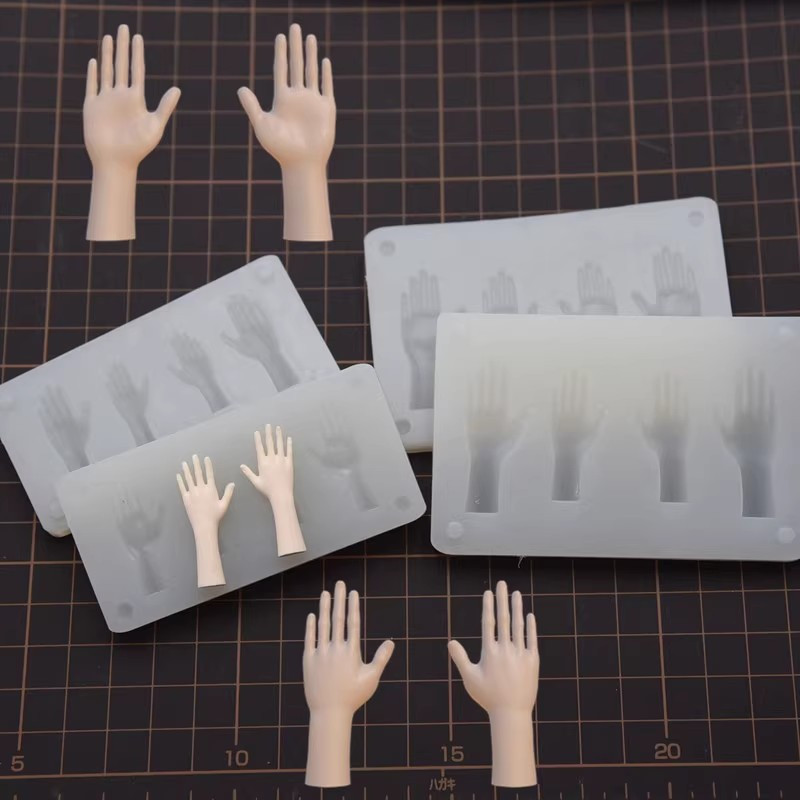 

2pcs Set Pottery Clay Doll 3d Hand Silicone Molds Clay Mould Tools