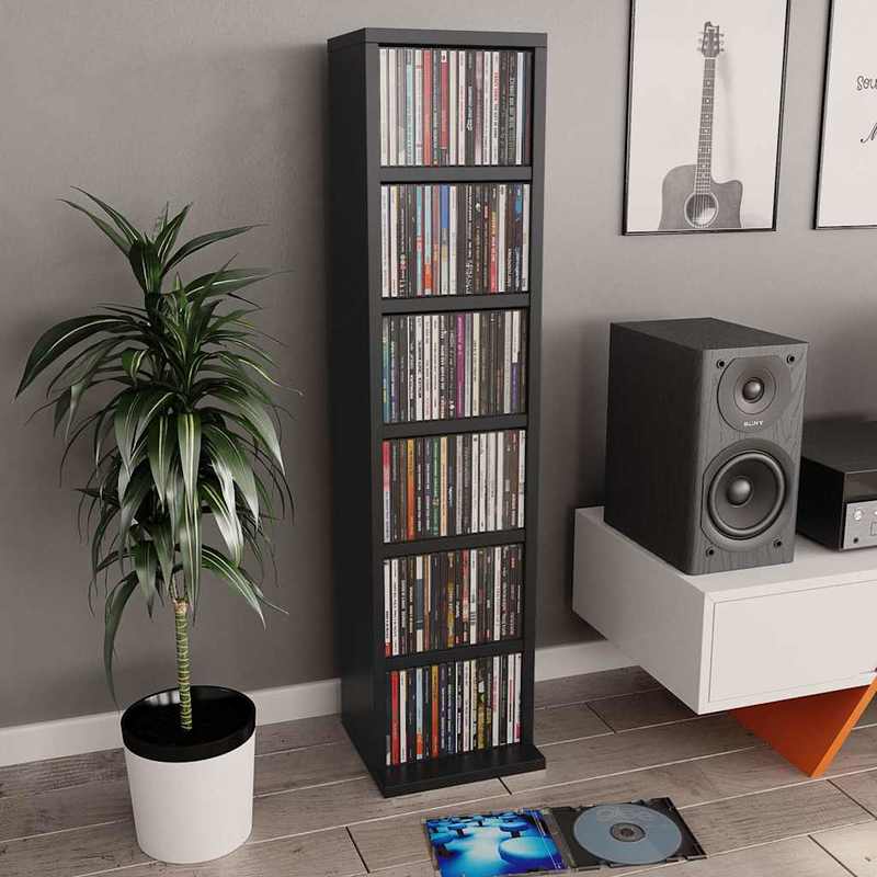 TEMU Estante de CD 21x20x88 cm - Multi-nível, Material de madeira , para quarto, , escritório e mais, Ideal para organizar CDs, DVDs e discos de