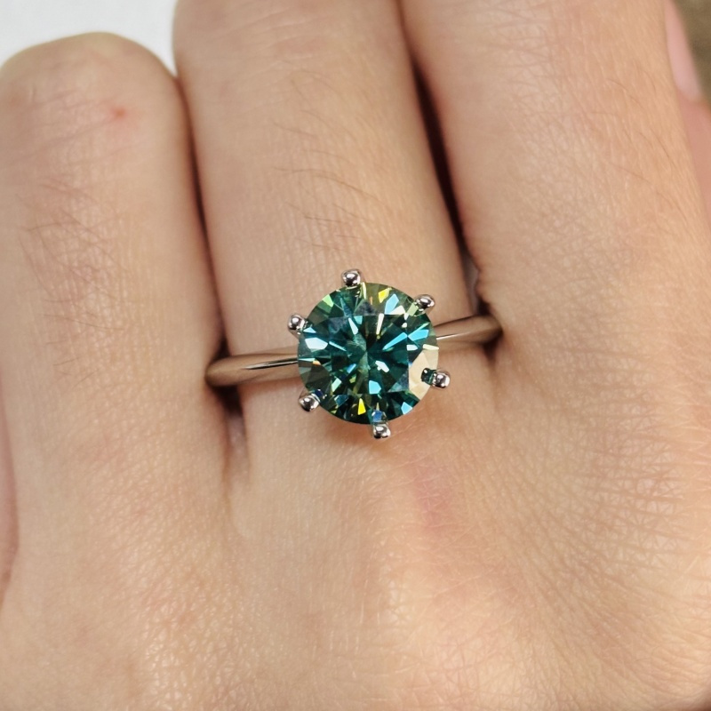 Women's 1.6G 3 Carat Moissanite Engagement Ring, 925 Silver