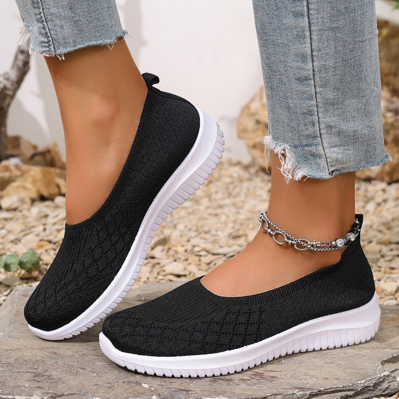 womens lightweight breathable woven sneakers solid color sock   sole   casual shoe made of hollow mesh material offering a lightweight and   option 3cm women shoes