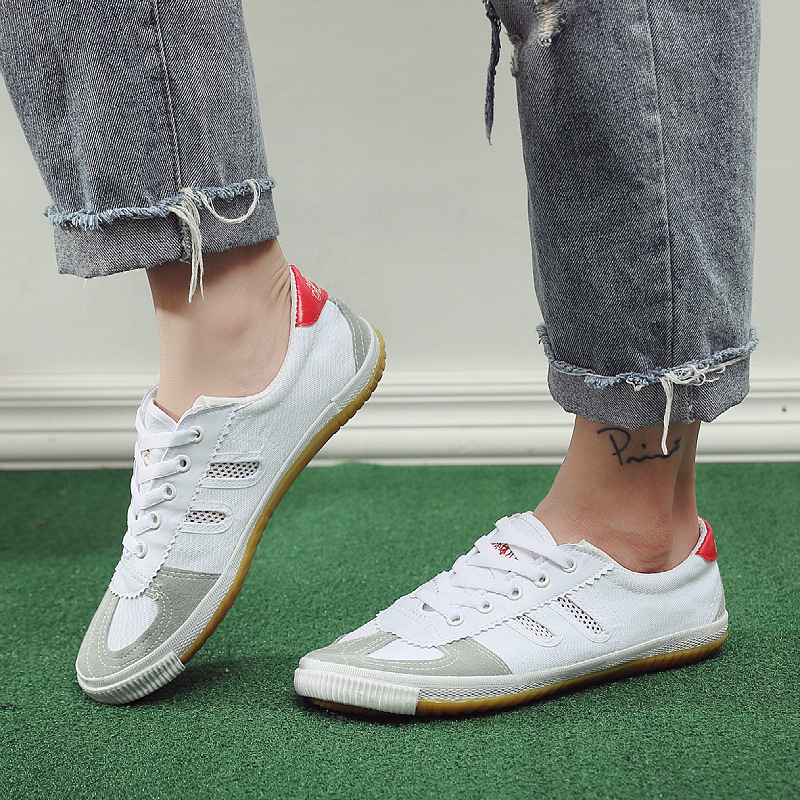 Unisex Spring Autumn Breathable Volleyball Sneakers, Rubber Sole Anti Slip Canvas Mesh Trainers for Sports Class& Track Training