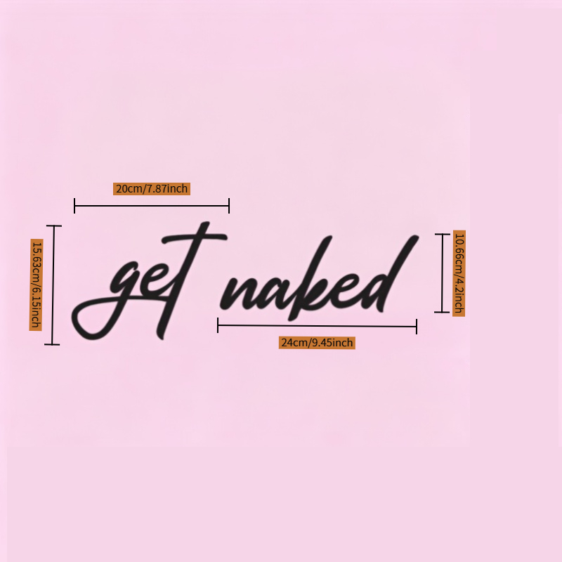TEMU 2d Flat, 2pcs "get Naked" Acrylic Bathroom Wall Sign, Fun Bathroom Wall Decor, Bathroom Gift, Home Spa Bathroom Sign, "get Naked" Sign. , It Can