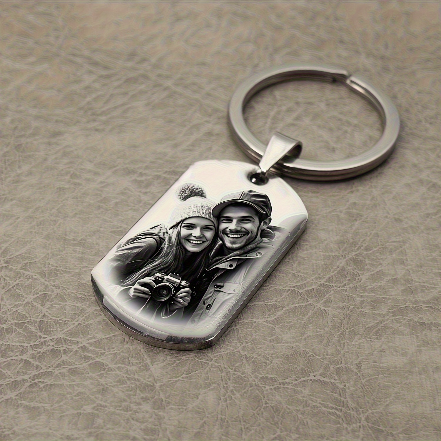 item picture personalized stainless steel keychain custom photo and text engraving sturdy split ring design anniversary birthday fathers day gift for dad husband boyfriend drive safe   here message wedding valentines day gift durable