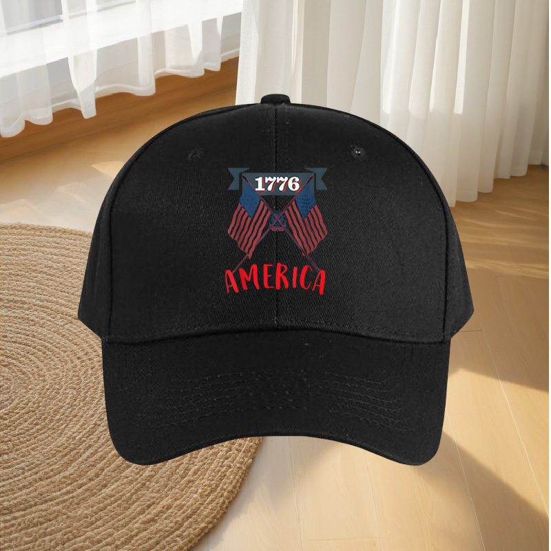 1776 embroidered baseball cap, adjustable distressed washed