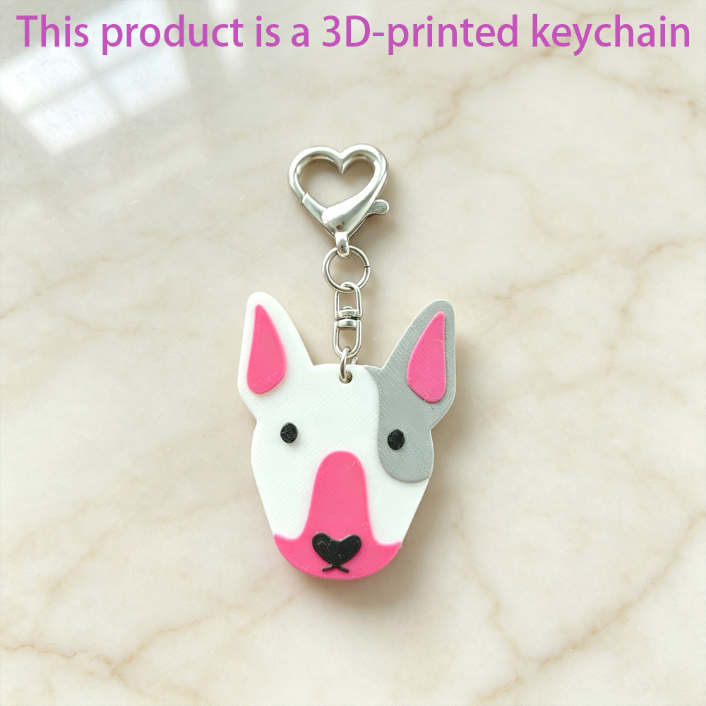 TEMU Llavero de Bull Terrier de 1 pieza, impreso en 3D y meticulosamente diseñado, para llaves de coche, llaves, regalos festivos, decoración para