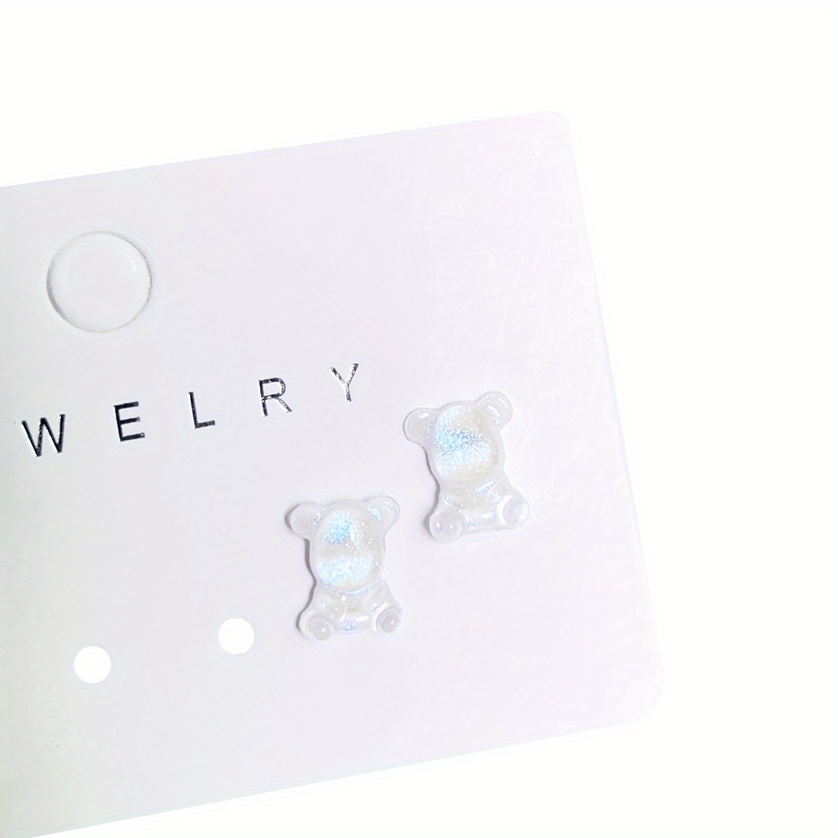 12pc Bling Bear Resin Stud Earrings Set for Sensitive Ears