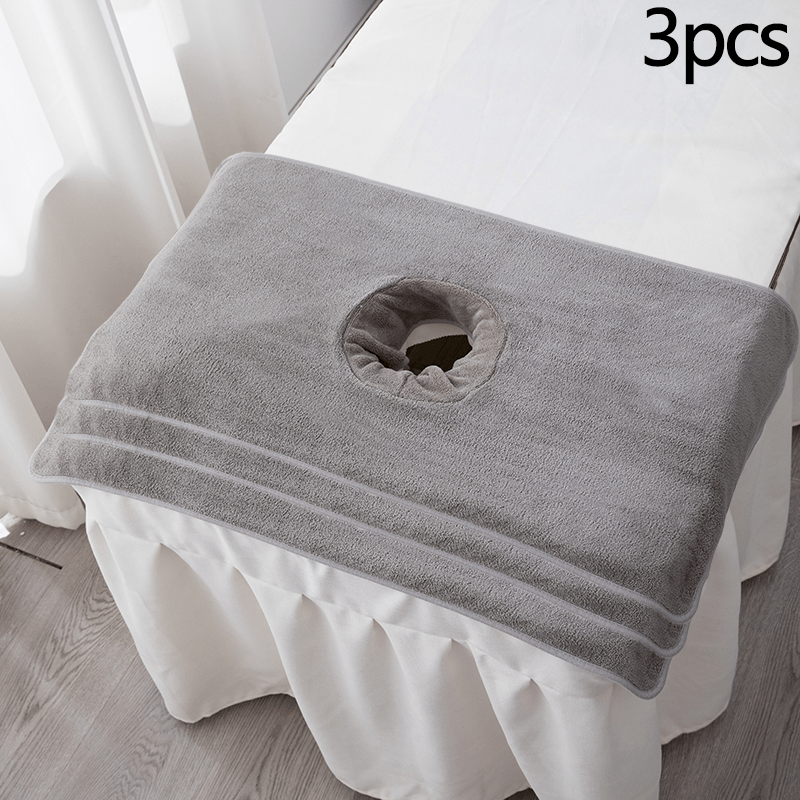 E-shop 3 Stück Mikrofaser-Lochtücher für Schönheitsbetten | 40×80 cm | Eigenschaften: Schutz vor Gesichtslöchern, Feuchtigkeitsaufnahme & Hygiene |