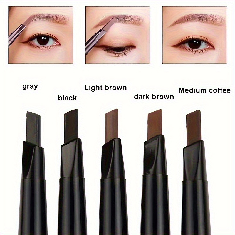 12pcs dual end eyebrow pencil set with brush waterproof 5 vibrant colors long lasting easy to apply ideal for all light beige types eyebrow color vibrant eyebrow pencils waterproof formula