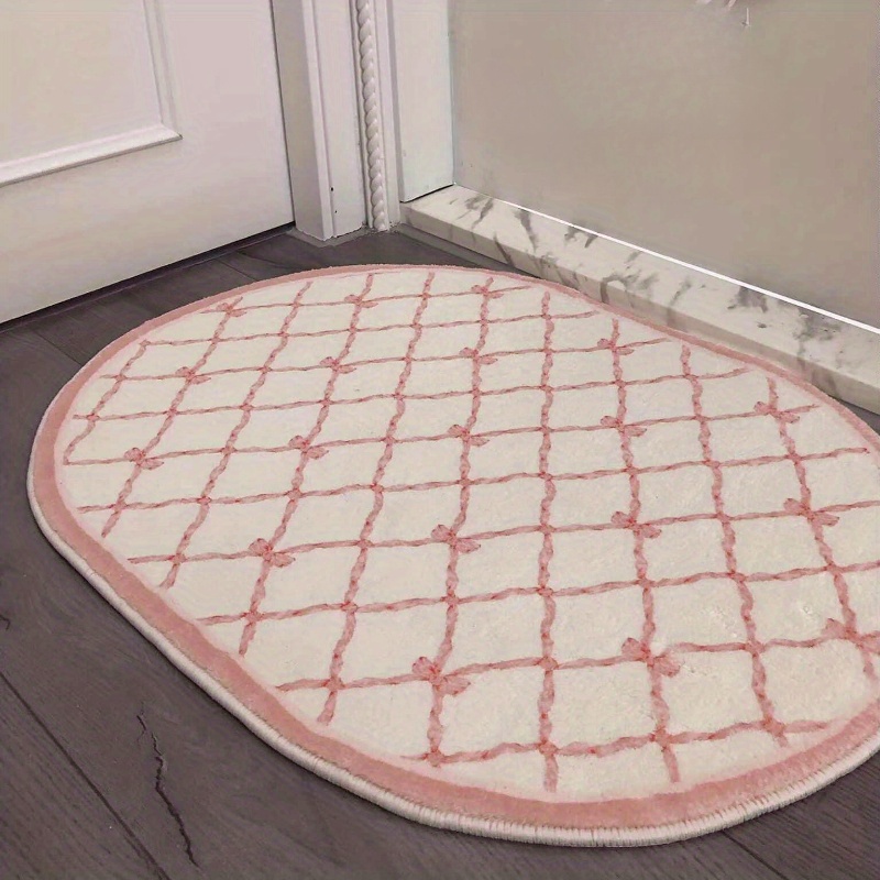 TEMU Tapis d'entrée de luxe léger en et 1000G 10Mm, tapis pour chambre à coucher, tapis à nœud rose pour salon, table basse, tapis de coiffeuse de