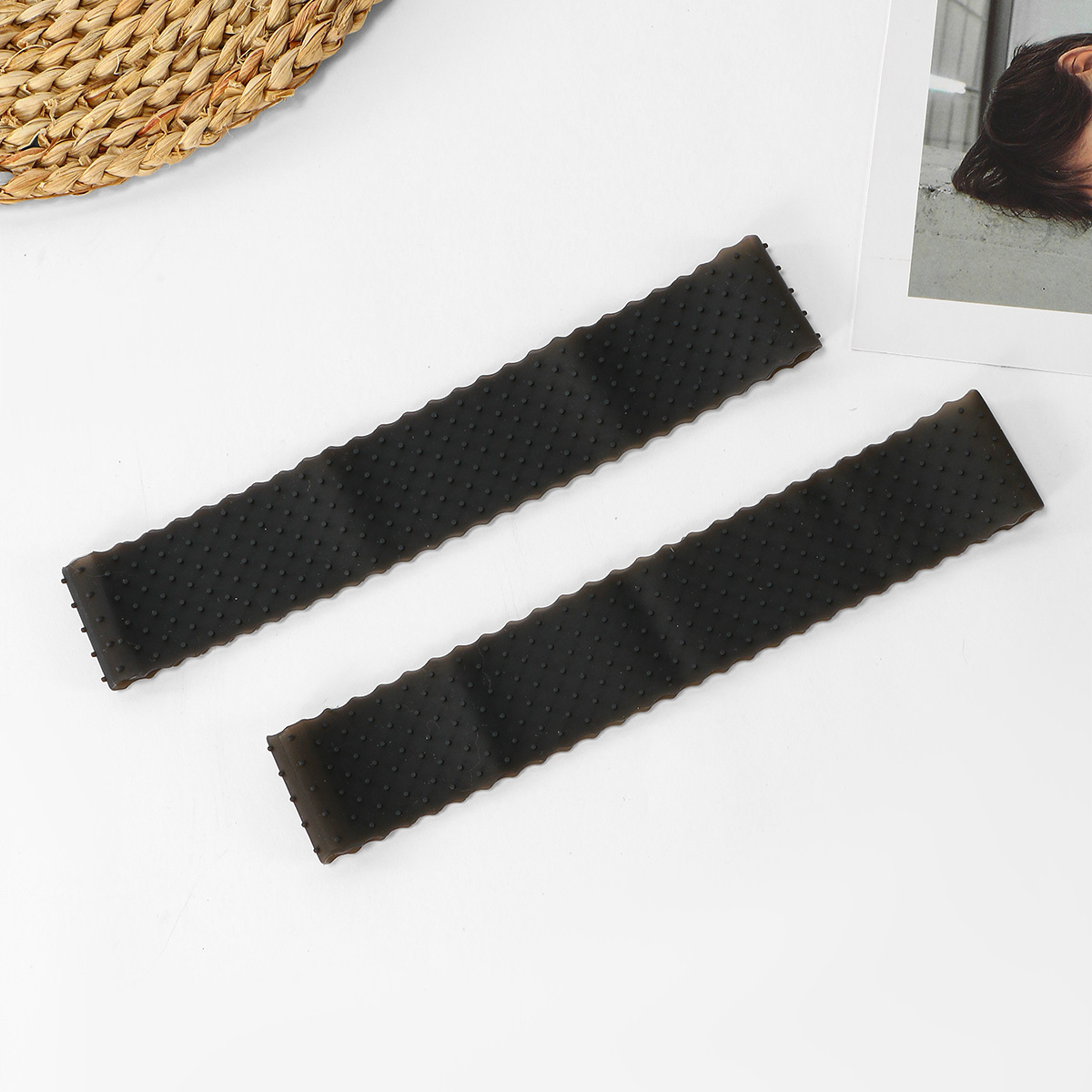 TEMU Ensemble de 2 bandeaux antidérapants en silicone, adaptés comme base pour foulard/écharpe, bandeau invisible à maintien stable, bandeau