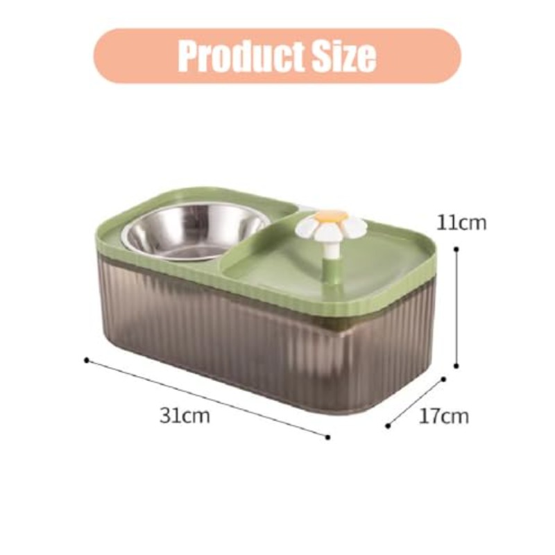 Cat Water Fountain and Food Bowl Ultra Quiet Pets Waters Dispenser with Smart Pump Automatic Pets Waters Fountain Dog Water Dispenser for Cats Kitty Dogs Multiple Pets