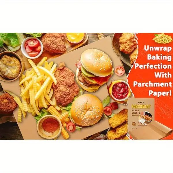 200pcs parchment paper sheets, 12 x 16 inches air fryer disposable paper liners, non- stick precut parchment paper for baking, unbleached baking papers for cooking, grilling, roasting, steaming, air fryer paper liners, parchment paper for baking, baking sheets, grilling liners, nonstick sheets, precut sheets, material, unbleached paper, cooking liners, kitchen essentials, meal preppers, baking enthusiasts Product details 0
